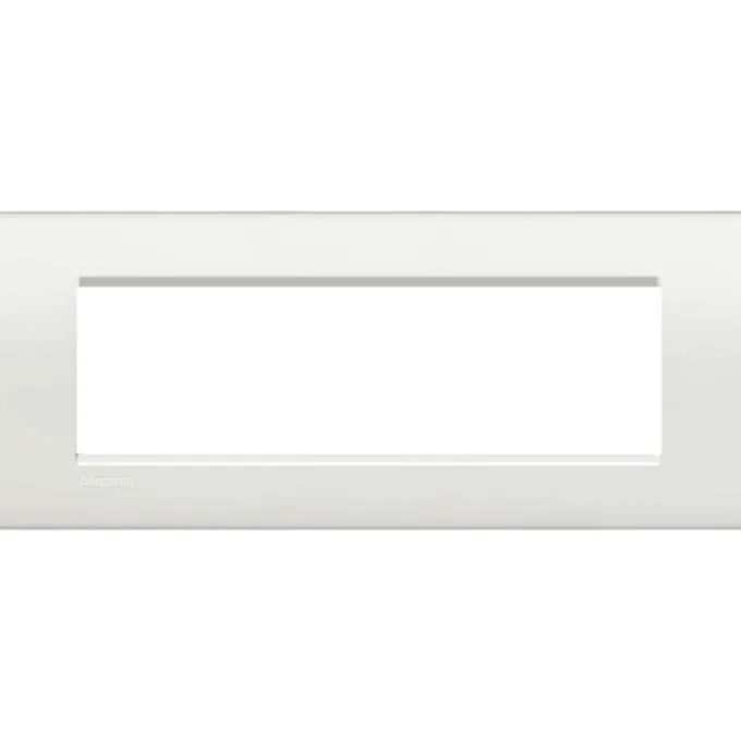 Placca 7 moduli living light classic bianca