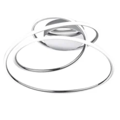 Plafoniera bologna, 50x48xh.28 cm, struttura metallo cromato, led integrato 36w