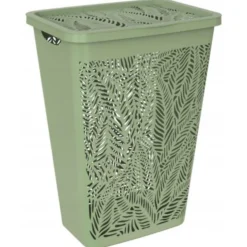 Portabiancheria jungle 55 lt, in plastica, 41,5x34xh.59 cm, colore verde salvia