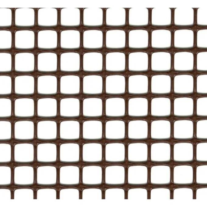 Prafor Rete quadra, 1x5 mt, maglia 10x10 mm, colore marrone