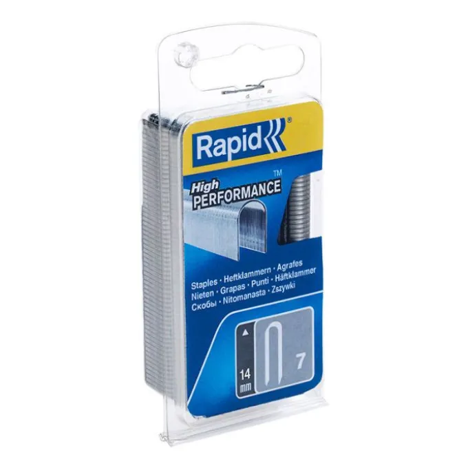 Rapid Graffe tonde a filo piatto n°7 da 14 mm, per cavi a bassa tensione, confezione 960 pz