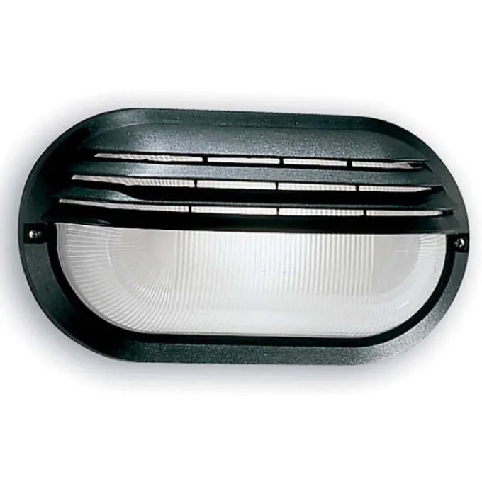 Relco Plafoniera da esterno, ovale, 60 w, nera