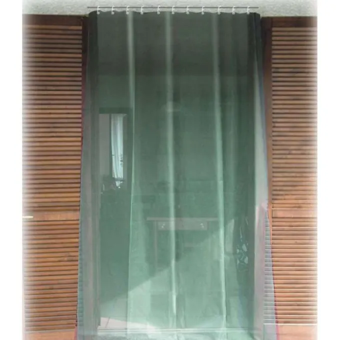 Sangiorgio Tenda zanzariera frangisole, per porte, tessuto in poliestere 100%, puÒ essere rimossa facilmente, non si scolora ai raggi del sole, cm 150xh.250, incluso anelli con ganci, rinforzo in pvc e piombini, colore verde