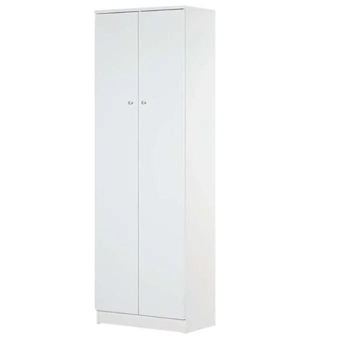 Sarmog Armadio 2 ante, in legno truciolare, 4 ripiani, maniglie in plastica satinate, 62x34xh.183 cm, colore bianco