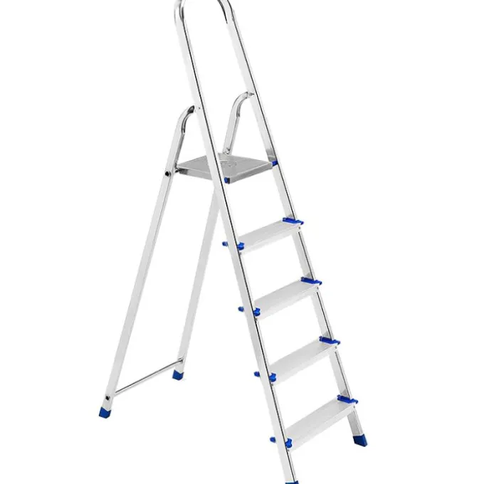 Scala piuma in alluminio, portata 100 kg, 6 gradini