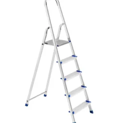 Scala piuma in alluminio, portata 100 kg, 5 gradini