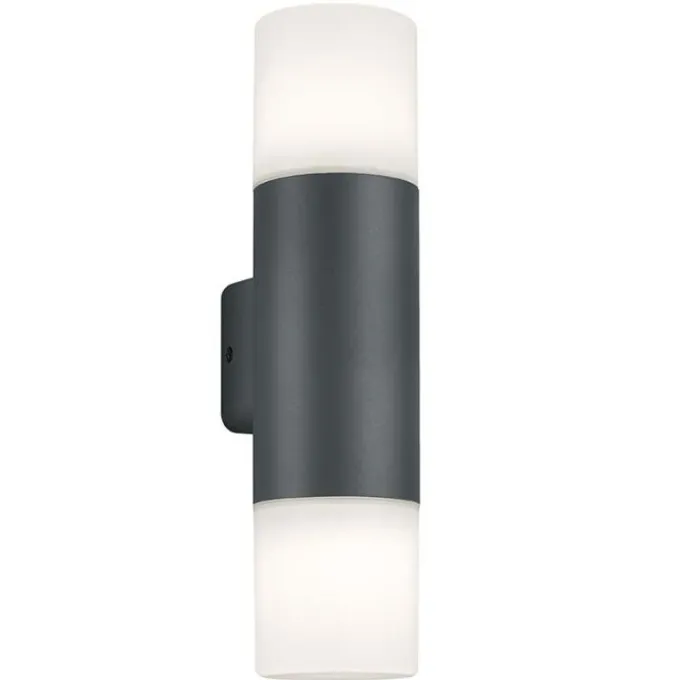 Serie hoosic, applique , bi-emissione, Ø 8xh.33 cm, colore antracite
