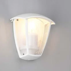 Serie venta, applique, h.20 cm, in alluminio, e27, ip44, colore bianco