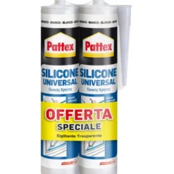 Silicone sigillante universale acetico a prova di muffa, 2 cartuccie da 280 ml