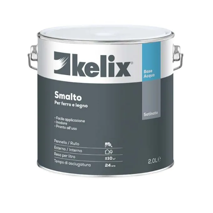 Smalto acqua kelix satinato 2 lt bianco