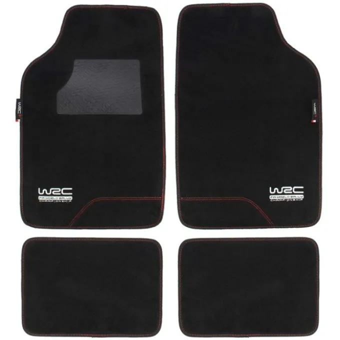 Tappetini per auto, in moquette di velluto nero, misura universale, set 4 pezzi