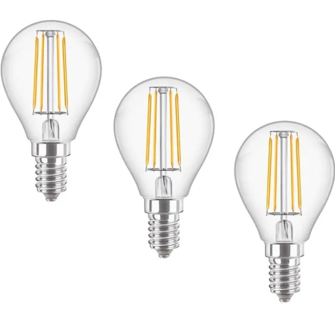 Tecn1co Lampadina goccia wireled, luce calda, 4,3w, 2700k, attacco e14, conf. 3 pezzi