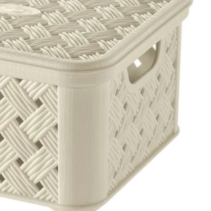Tontarelli Scatola piccola traforata arianna con coperchio da 1,4 litri, 14,5 x 16,6 x h 8,5 cm