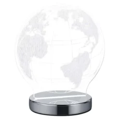 Trio lighting Lampada da tavolo globe led mondo, con variazione luce da cala a fredda , h.20 cm