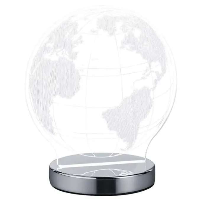 Trio lighting Lampada da tavolo globe led mondo, con variazione luce da cala a fredda , h.20 cm