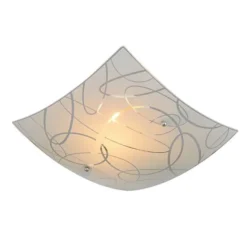 Trio lighting Plafoniera spirelli vetro decoro cerchi 40x40