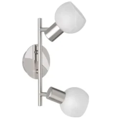 Trio lighting Serie antibes, in acciaio, barra 2 spot, e14, struttura cromo, vetro alabastro