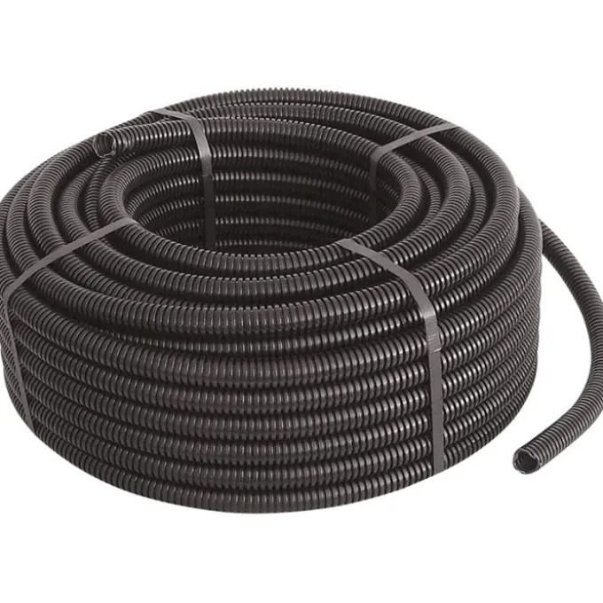 Tubo corrugato in pvc Ø 25 mm x 50 mt, con sonda tiracavi, colore nero