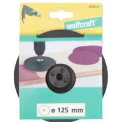 Wolfcraft Platorello gomma, Ø 125 mm, codolo 6 mm
